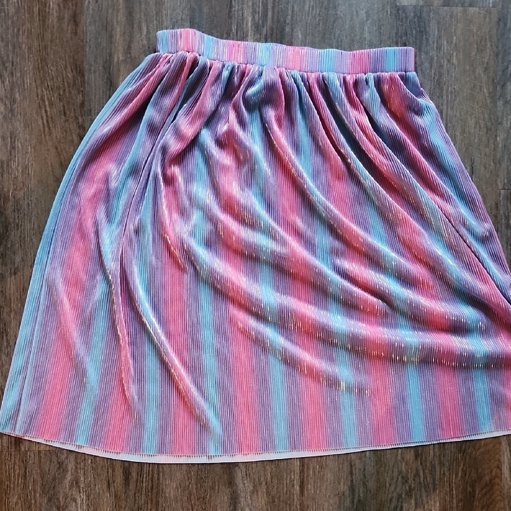 Candy Striped Pink and Blue Metalic Women's Skirt Size 2xl Cosplay Candyland - Picture 3 of 5